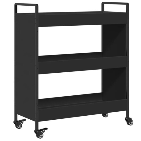 vidaXL Kitchen Trolley Black 27.6"x11.8"x32.3" Engineered Wood - Image 9