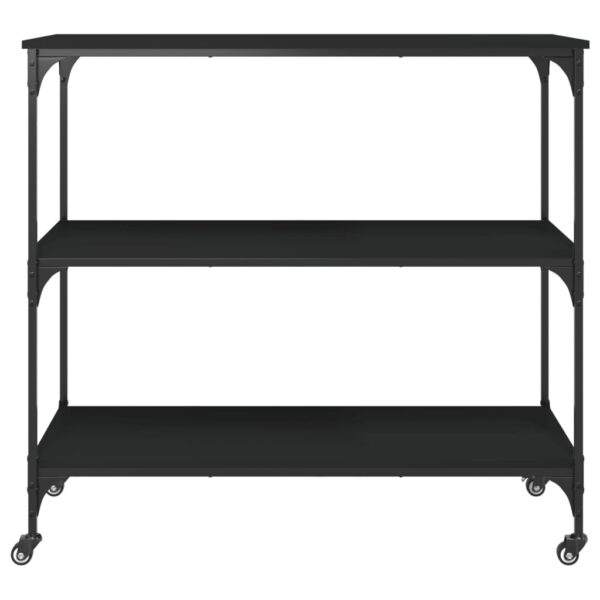 vidaXL Kitchen Trolley Black 40.2"x19.7"x37.4" Engineered Wood - Image 7