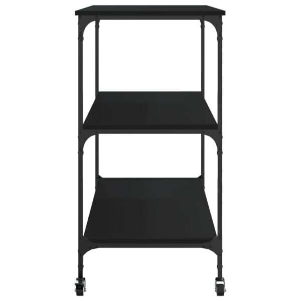 vidaXL Kitchen Trolley Black 40.2"x19.7"x37.4" Engineered Wood - Image 8