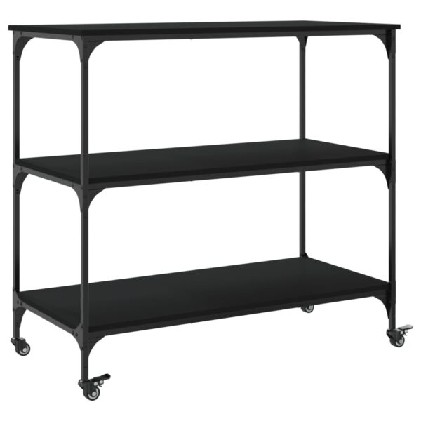 vidaXL Kitchen Trolley Black 40.2"x19.7"x37.4" Engineered Wood - Image 9