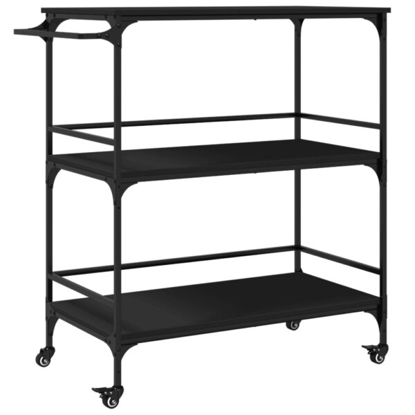 vidaXL Kitchen Trolley Black 39.6"x19.7"x41.3" Engineered Wood - Image 2