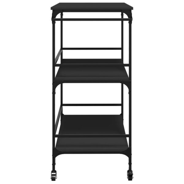 vidaXL Kitchen Trolley Black 39.6"x19.7"x41.3" Engineered Wood - Image 8