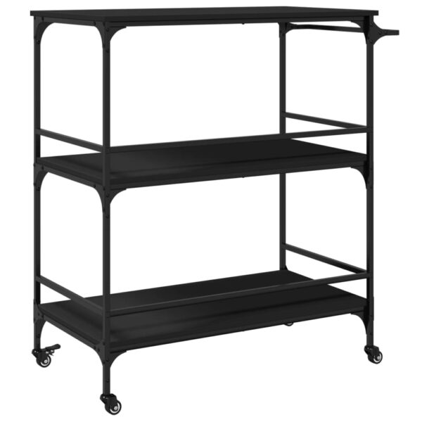 vidaXL Kitchen Trolley Black 39.6"x19.7"x41.3" Engineered Wood - Image 9