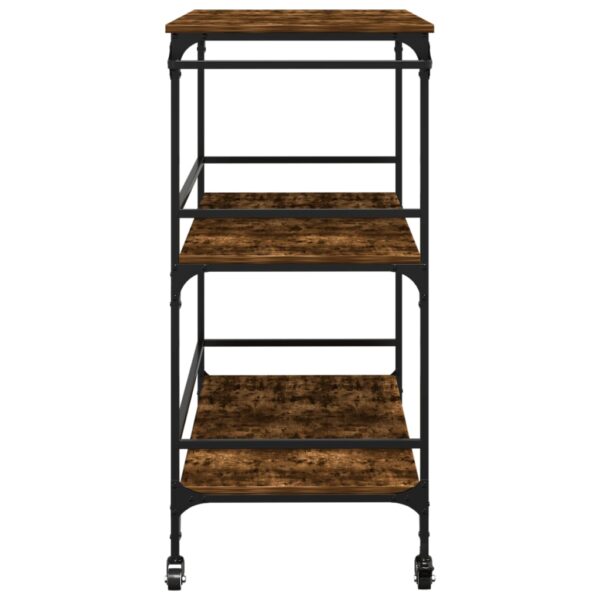 vidaXL Kitchen Trolley Smoked Oak 39.6"x19.7"x41.3" Engineered Wood - Image 8