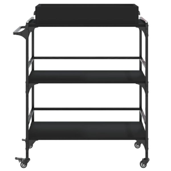 vidaXL Kitchen Trolley Black 32.1"x16.1"x36.4" Engineered Wood - Image 7