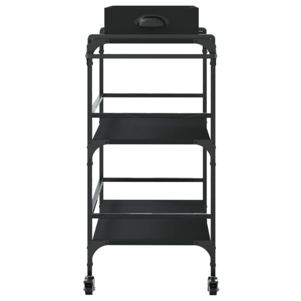 vidaXL Kitchen Trolley Black 32.1"x16.1"x36.4" Engineered Wood - Image 8