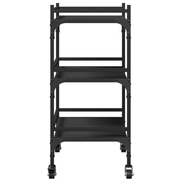 vidaXL Kitchen Trolley Black 19.7"x13.8"x29.7" Engineered Wood - Image 8