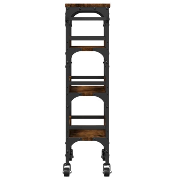 vidaXL Kitchen Trolley Smoked Oak 20.9"x7.9"x29.9" Engineered Wood - Image 8