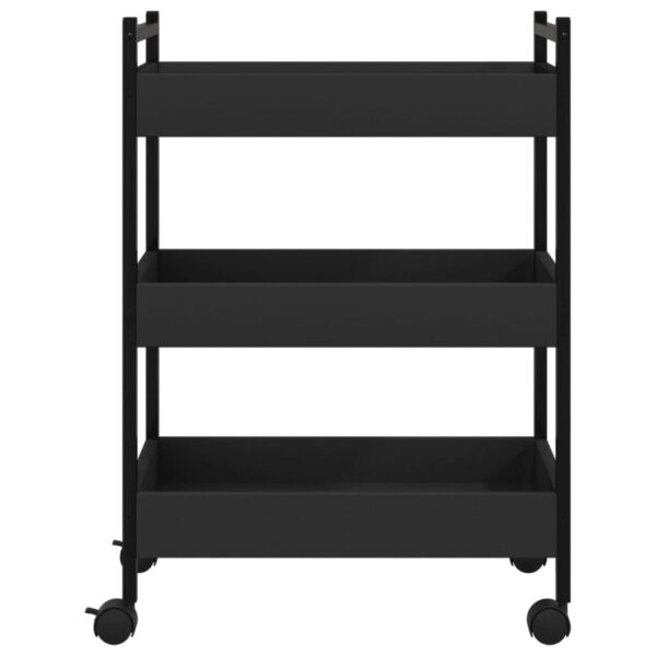 vidaXL Kitchen Trolley Black 19.7"x11.8"x27.6" Engineered Wood - Image 7