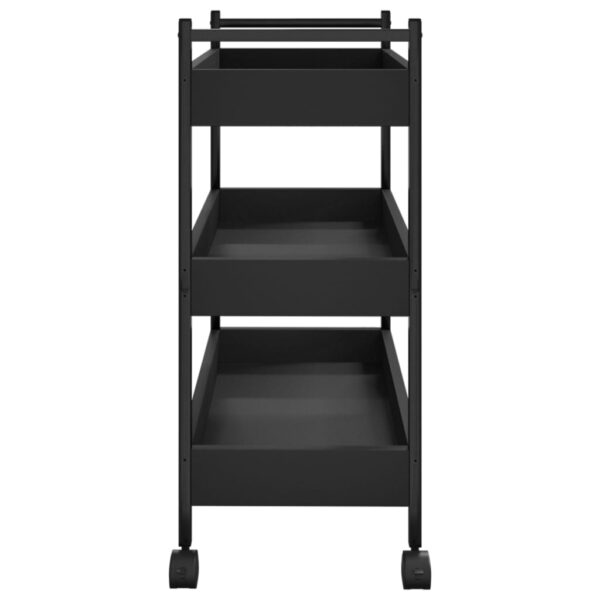 vidaXL Kitchen Trolley Black 19.7"x11.8"x27.6" Engineered Wood - Image 8