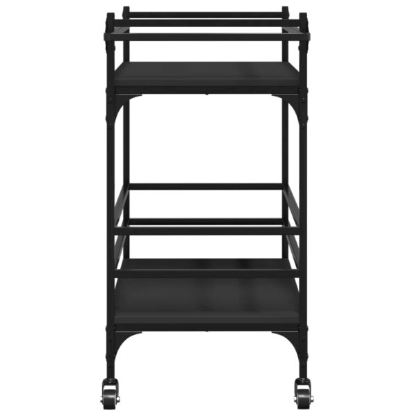 vidaXL Kitchen Trolley Black 32.3"x15.7"x30.9" Engineered Wood - Image 8