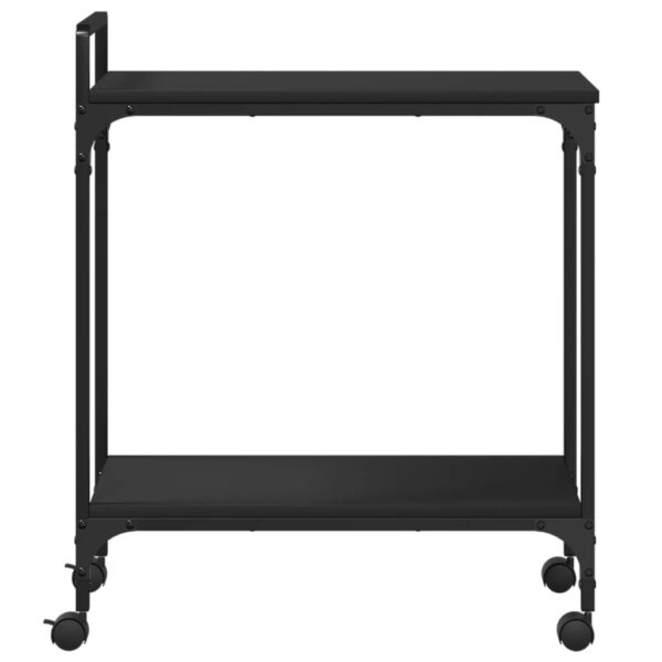 vidaXL Kitchen Trolley Black 23.8"x12.2"x28.5" Engineered Wood - Image 7