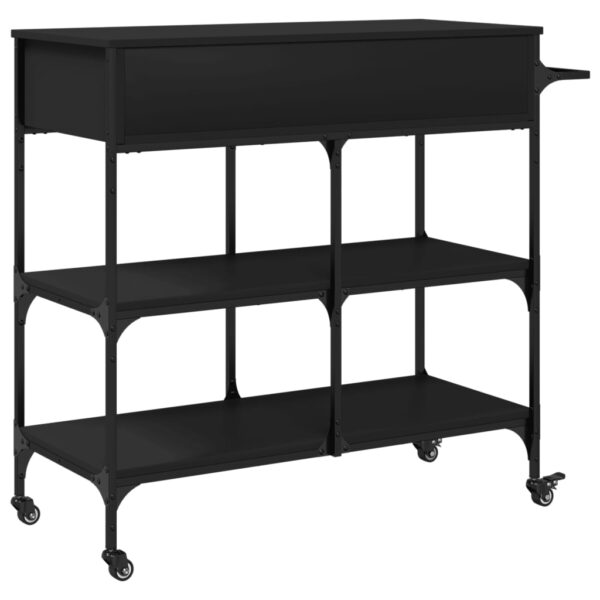 vidaXL Kitchen Trolley Black 41.3"x16.5"x37.4" Engineered Wood - Image 10