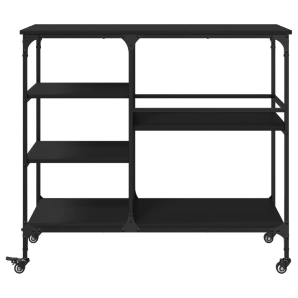 vidaXL Kitchen Trolley Black 39.4"x17.7"x35.2" Engineered Wood - Image 7