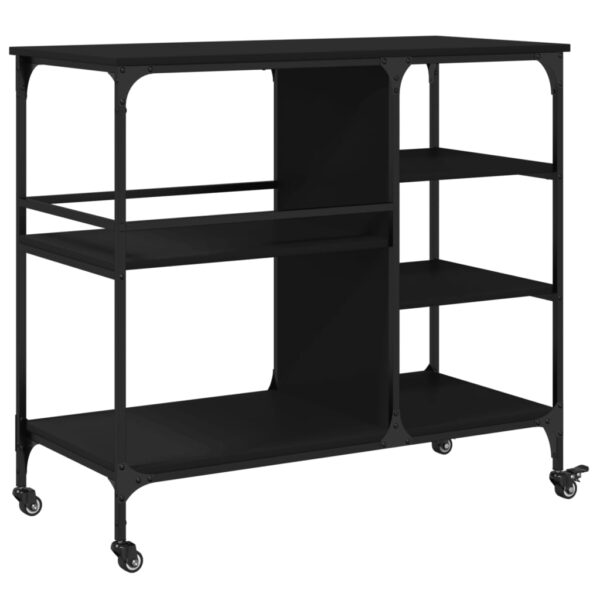 vidaXL Kitchen Trolley Black 39.4"x17.7"x35.2" Engineered Wood - Image 9