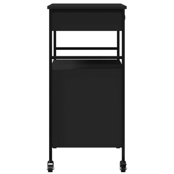 vidaXL Kitchen Trolley Black 22"x16.9"x35.2" Engineered Wood - Image 10