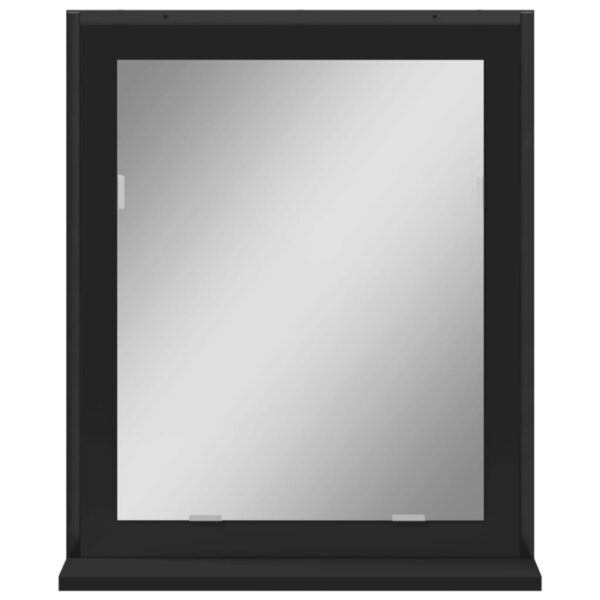 vidaXL Bathroom Mirror with Shelf Black 19.7"x4.7"x23.6" Engineered Wood - Image 4