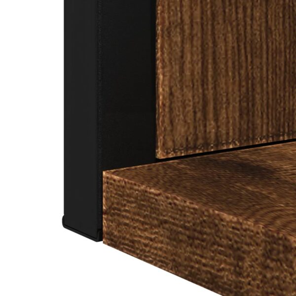 vidaXL Bathroom Mirror with Shelf Smoked Oak 19.7"x4.7"x23.6" Engineered Wood - Image 7