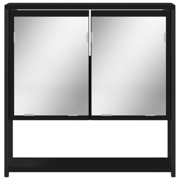 vidaXL Bathroom Mirror Cabinet Black 23.6"x6.3"x23.6" Engineered Wood - Image 5