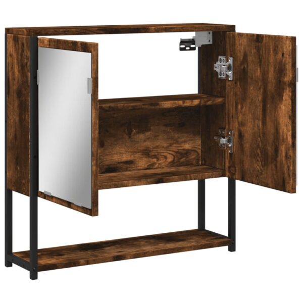 vidaXL Bathroom Mirror Cabinet Smoked Oak 23.6"x6.3"x23.6" Engineered Wood - Image 6