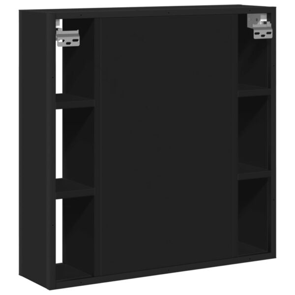 vidaXL Bathroom Mirror Cabinet Black 23.6"x6.3"x23.6" Engineered Wood - Image 8