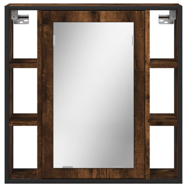 vidaXL Bathroom Mirror Cabinet Smoked Oak 23.6"x6.3"x23.6" Engineered Wood - Image 5