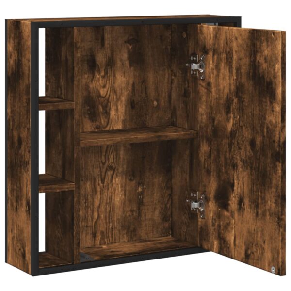 vidaXL Bathroom Mirror Cabinet Smoked Oak 23.6"x6.3"x23.6" Engineered Wood - Image 6