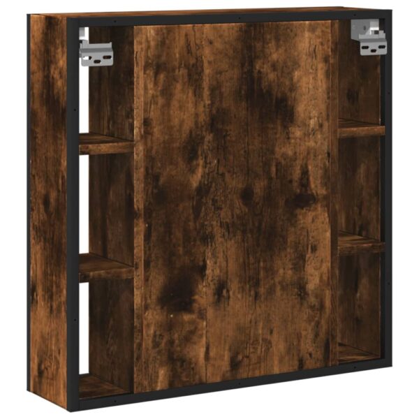 vidaXL Bathroom Mirror Cabinet Smoked Oak 23.6"x6.3"x23.6" Engineered Wood - Image 8