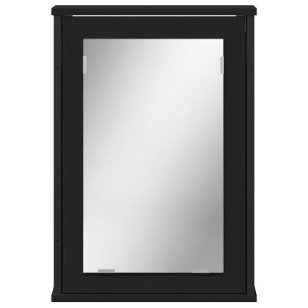 vidaXL Bathroom Mirror Cabinet Black 16.5"x4.7"x23.6" Engineered Wood - Image 4