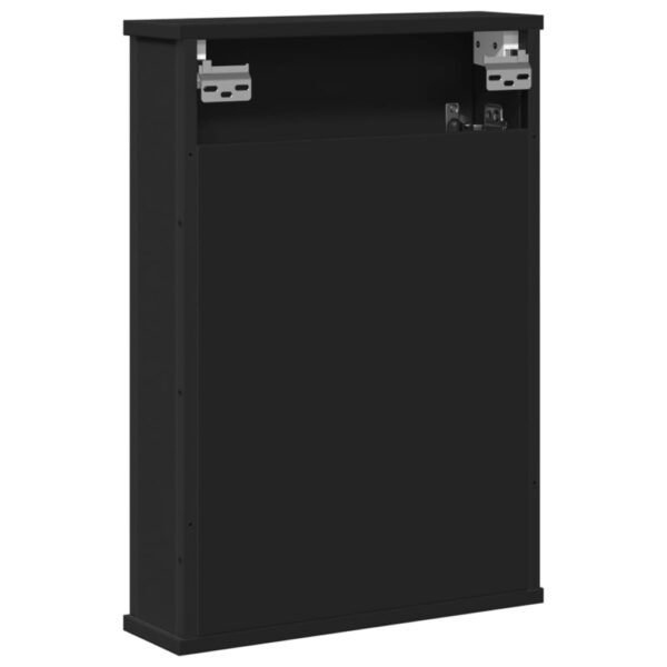 vidaXL Bathroom Mirror Cabinet Black 16.5"x4.7"x23.6" Engineered Wood - Image 7