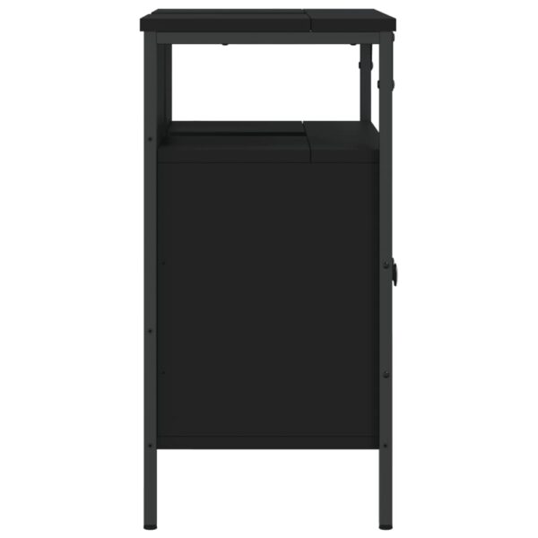 vidaXL Bathroom Sink Cabinet Black 23.6"x11.8"x23.6" Engineered Wood - Image 7