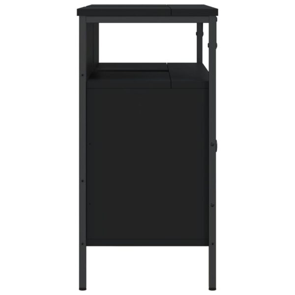 vidaXL Bathroom Sink Cabinet Black 31.5"x11.8"x23.6" Engineered Wood - Image 7