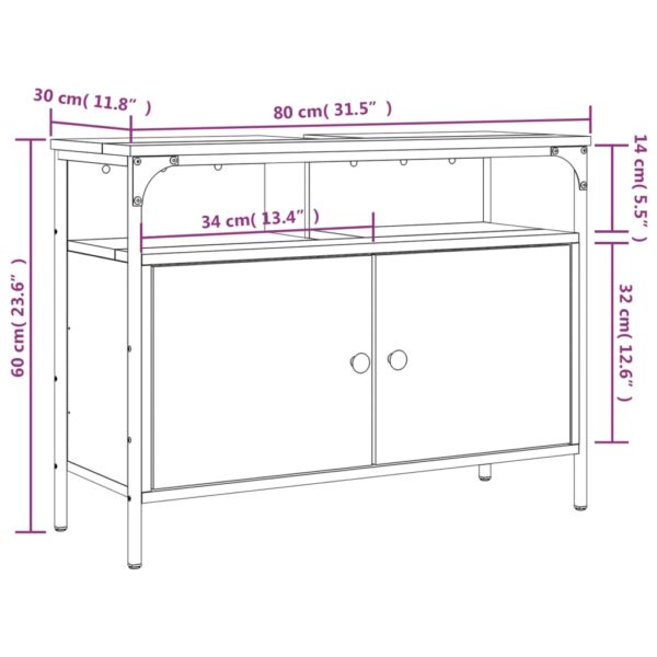 vidaXL Bathroom Sink Cabinet Black 31.5"x11.8"x23.6" Engineered Wood - Image 11