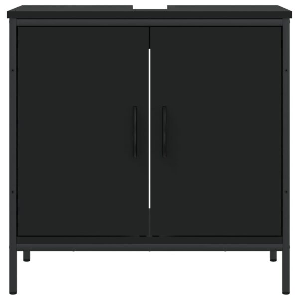 vidaXL Bathroom Sink Cabinet Black 23.6"x11.8"x23.6" Engineered Wood - Image 5