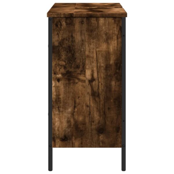 vidaXL Bathroom Sink Cabinet Smoked Oak 31.5"x11.8"x23.6" Engineered Wood - Image 7