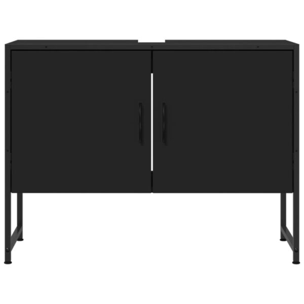 vidaXL Bathroom Sink Cabinet Black 31.5"x13"x23.6" Engineered Wood - Image 5