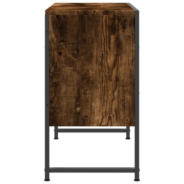 vidaXL Bathroom Sink Cabinet Smoked Oak 31.5"x13"x23.6" Engineered Wood - Image 7