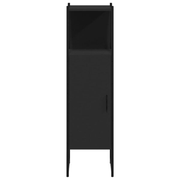 vidaXL Bathroom Cabinet Black 13"x13"x47.4" Engineered Wood - Image 5