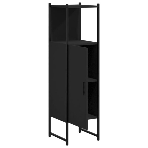 vidaXL Bathroom Cabinet Black 13"x13"x47.4" Engineered Wood - Image 6