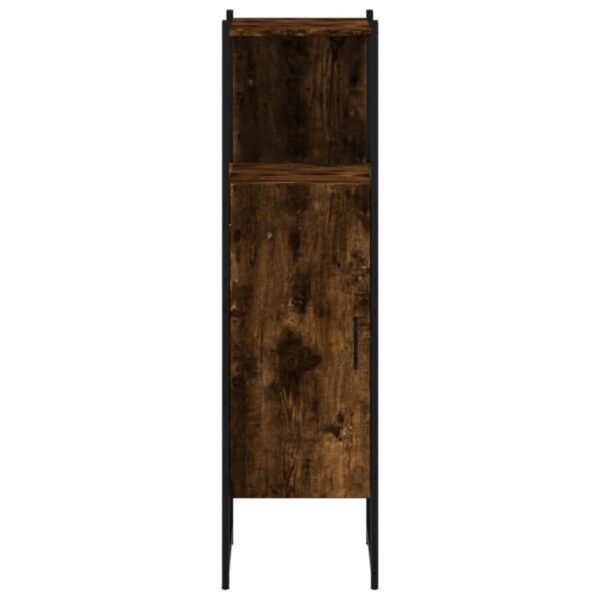 vidaXL Bathroom Cabinet Smoked Oak 13"x13"x47.4" Engineered Wood - Image 5