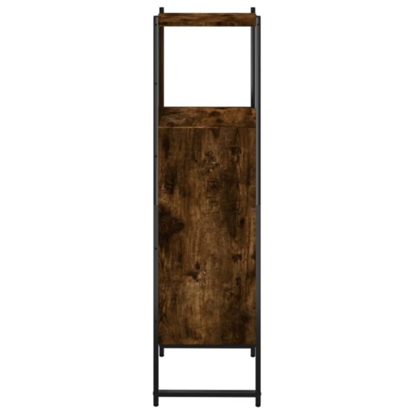 vidaXL Bathroom Cabinet Smoked Oak 13"x13"x47.4" Engineered Wood - Image 7