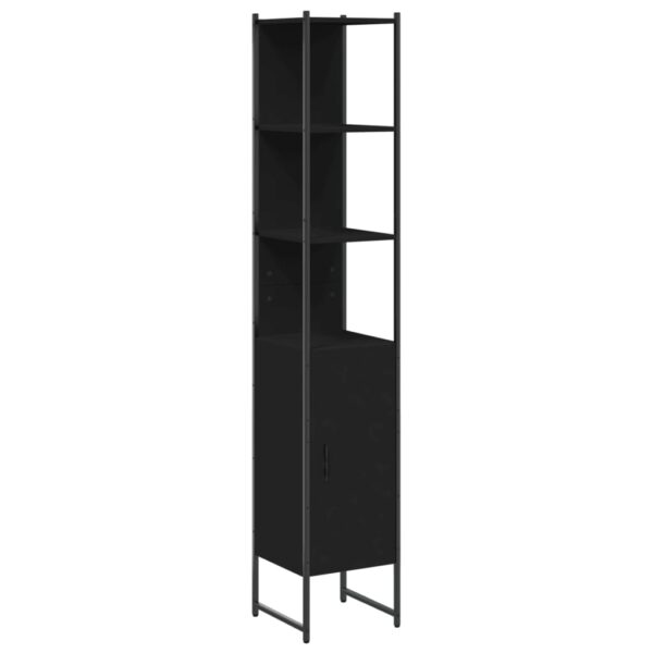 vidaXL Bathroom Cabinet Black 13"x13"x73" Engineered Wood - Image 2