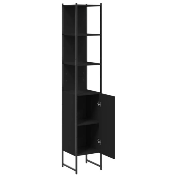 vidaXL Bathroom Cabinet Black 13"x13"x73" Engineered Wood - Image 5