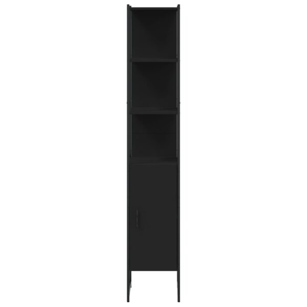 vidaXL Bathroom Cabinet Black 13"x13"x73" Engineered Wood - Image 6