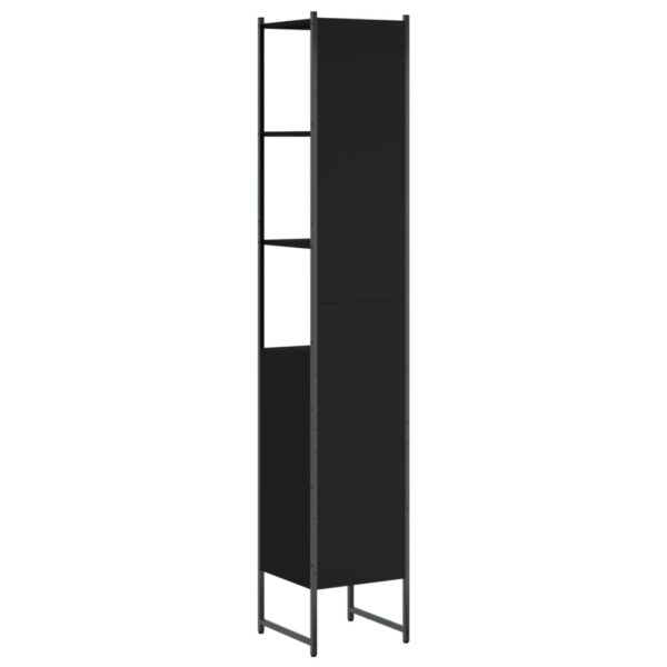 vidaXL Bathroom Cabinet Black 13"x13"x73" Engineered Wood - Image 8