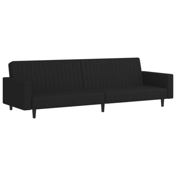 vidaXL 2-Seater Sofa Bed Black Velvet - Image 2