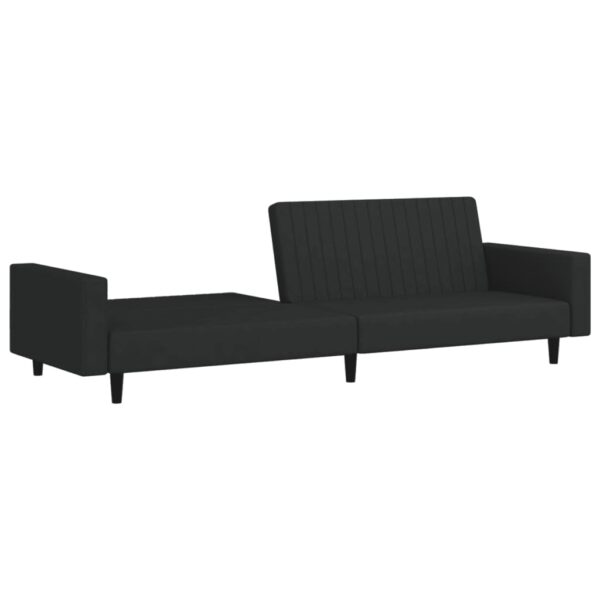 vidaXL 2-Seater Sofa Bed Black Velvet - Image 4