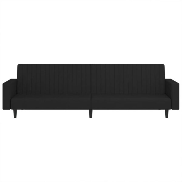 vidaXL 2-Seater Sofa Bed Black Velvet - Image 5