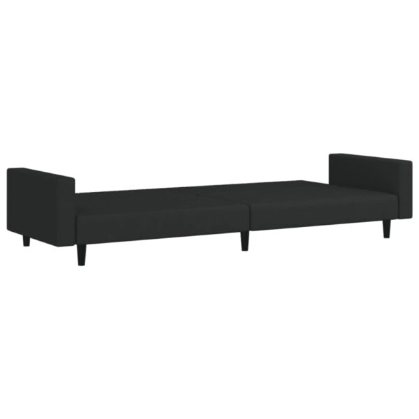 vidaXL 2-Seater Sofa Bed Black Velvet - Image 6