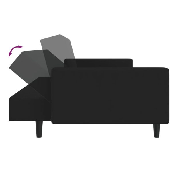 vidaXL 2-Seater Sofa Bed Black Velvet - Image 7